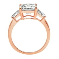 14-karatni dijamantni dijamantni prsten od ružičastog zlata s tri kamena od 9,5