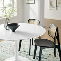 Blagovaonski stol od 48 s okruglom drvenom pločom u bijeloj boji