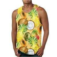 Fanxing muški tenkovske vrhove ljetne tropske tiskane majice bez rukava Cool Workout Beach Majice Fitness prsluk