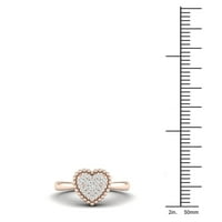 1 6CT TDW Diamond 10K Rose Goldheart Cluster Ring