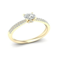 Imperijalno 14K žuto zlato 1CT TDW Dijamantski klasični zaručnički prsten