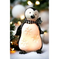 Keramičko noćno svjetlo s pingvinom, Kućni dekor, poklon za nju, poklon za mamu, kuhinjski dekor, Božićni dekor