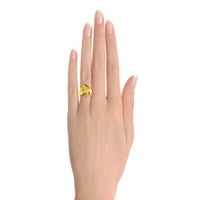 * Klasični ovalni prsten s žutim topazom i citrinom - rođeni kamen u studenom*