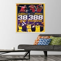 Plakat na zidu s magnetskim okvirom, 22.375 34 - LeBron James, rekorder Lige za najviše postignutih golova svih