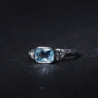 Prstenovi za žene djevojke svijetli cirkon Okrugli nebesko plavi kamen nakit vjenčani prsten pokloni