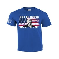 Kraj citata ponovite redak Američka zastava Patriotska smiješna muška majica kratkih rukava grafička majica s