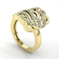 Autentični okrugli dijamant od 0,5 karata Ženski vjenčani vjenčani prsten za godišnjicu braka od 14 karatnog ružičastog,