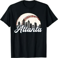 Atlanta bejzbol Skyline Atlanta CityScape majica Crni medij