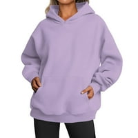 Ženska majica s kapuljačom dugih rukava jednobojne Ženske majice s kapuljačom plus size ženske pulovere džemperi