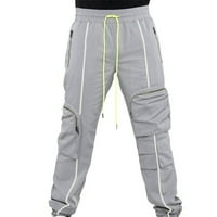 Radne stolarske hlače za muškarce, jednobojne široke hlače velike veličine, duge hlače s elastičnim strukom