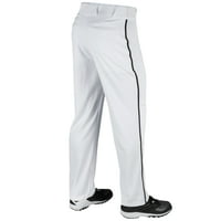 Bejzbolske hlače s otvorenim dnom s pletenicom, srednje veličine za odrasle, bijele s crnom pletenicom