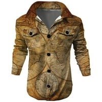 Muške zimske jakne ležerna gornja odjeća s ovratnikom s dugim rukavima s džepovima na kopčanje na rasprodaji